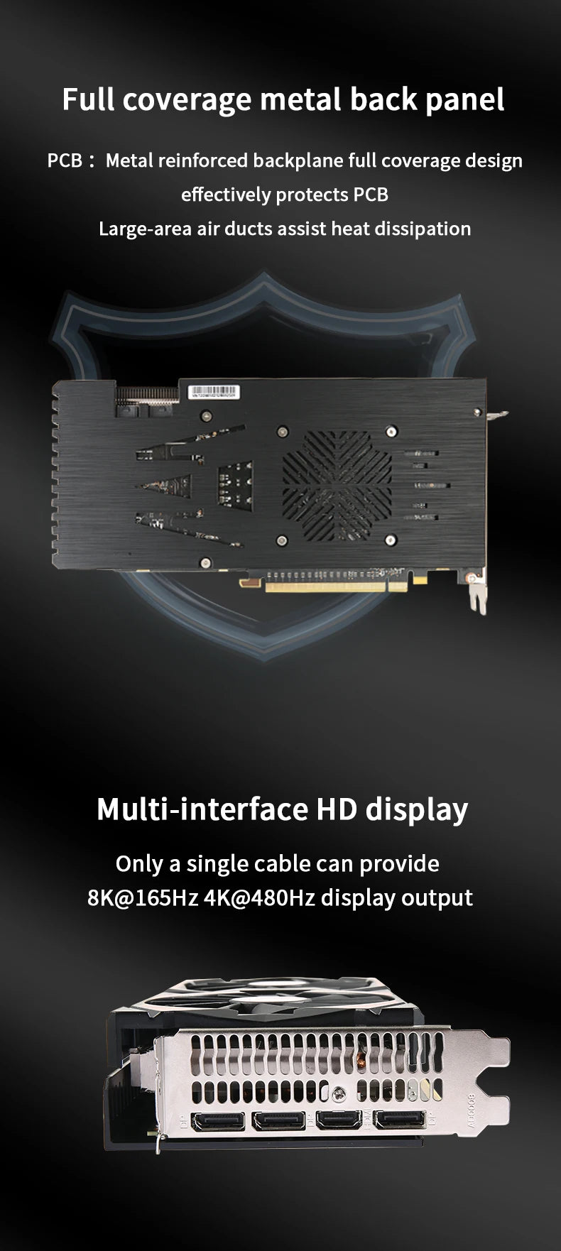Veineda Graphics Card RX 5700XT 8GB GPU GDDR6 256Bit 8pin+6pin 7nm DP*3 HDMI*1 Video Card Support Desktop CPU placa de video