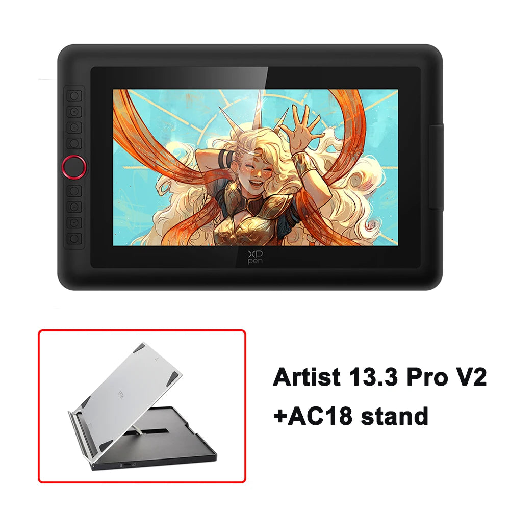 XPPen Artist 13.3 Pro V2 Graphics Tablet Drawing Monitor 13.3" Pen Display Animation Art Design Battery-free Stylus 16K Levels