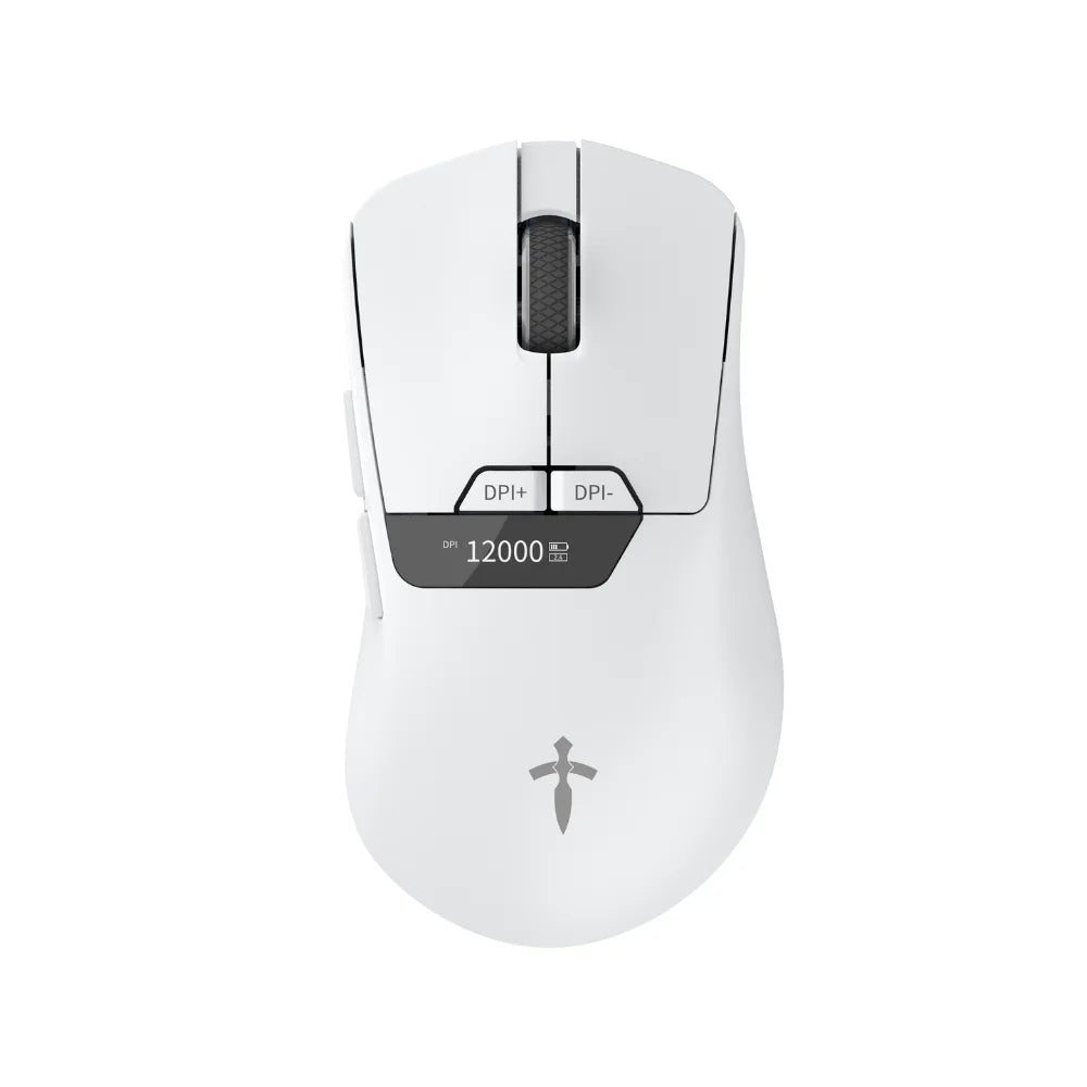 Gamer Wireless Mouse 12000DPI Sensor Pixart 3311 Polling Rate 2000Hz PC White Color Black-Titorion
