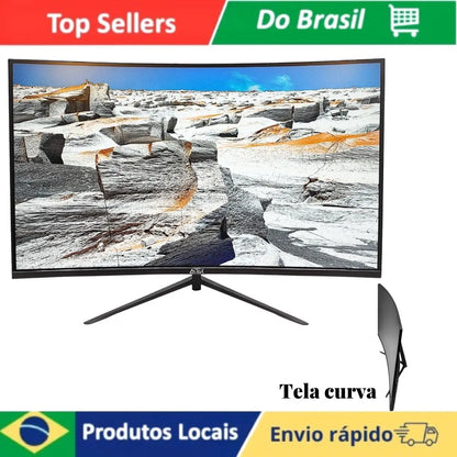Gamer Monitor Curved 27 Inch 100Hz Full HD 1080p 3Ms PC VGA VESA HDMI Computer Ultrafine Screen Games Office