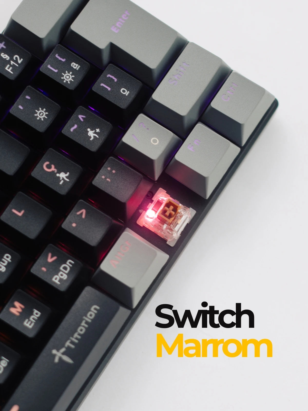 Mechanical Keyboard Gamer Grey 60% Hot Swap Switch Bronw Red Brown Red ABNT2 USB Titorion TE002
