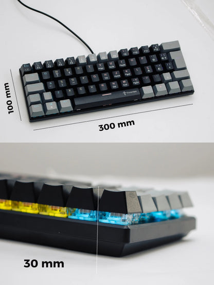 Mechanical Keyboard Gamer Grey 60% Hot Swap Switch Bronw Red Brown Red ABNT2 USB Titorion TE002