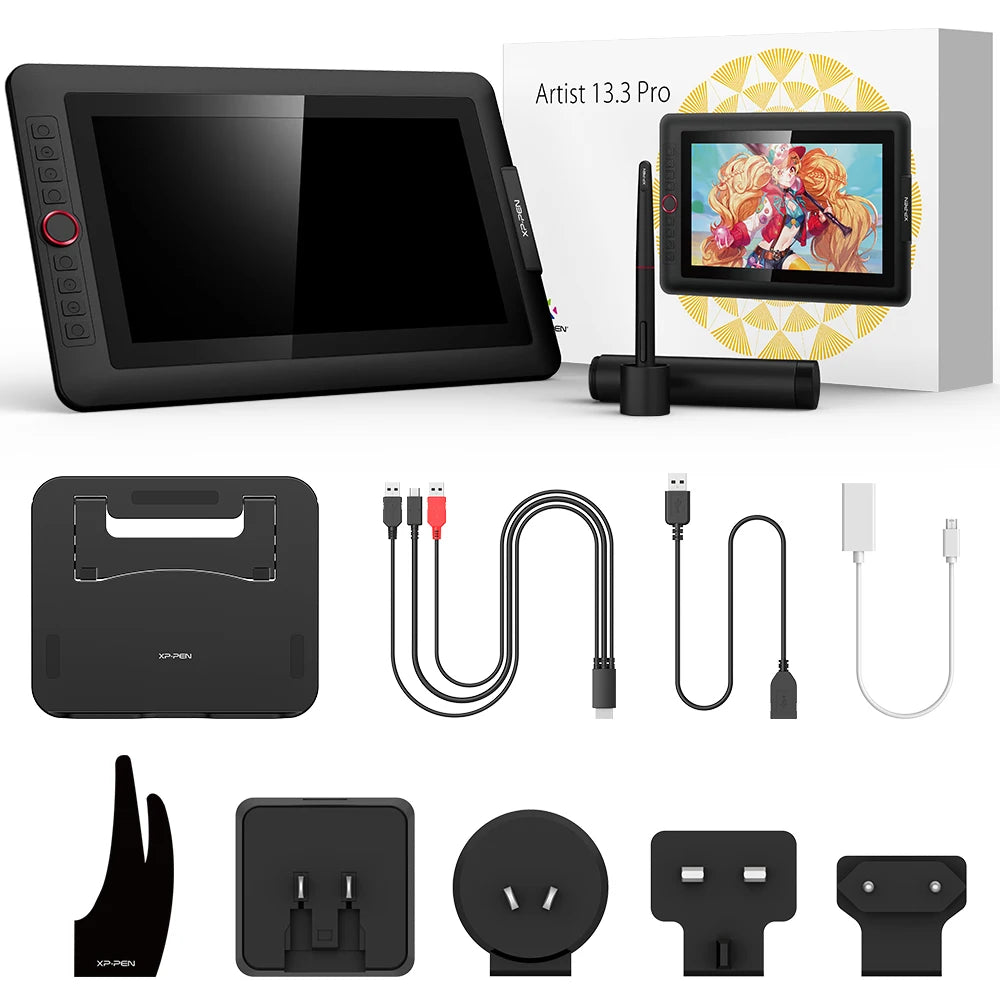 XPPen Artist 13.3 Pro V2 Graphics Tablet Drawing Monitor 13.3" Pen Display Animation Art Design Battery-free Stylus 16K Levels