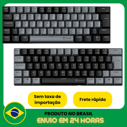 Mechanical Keyboard Gamer Grey 60% Hot Swap Switch Bronw Red Brown Red ABNT2 USB Titorion TE002