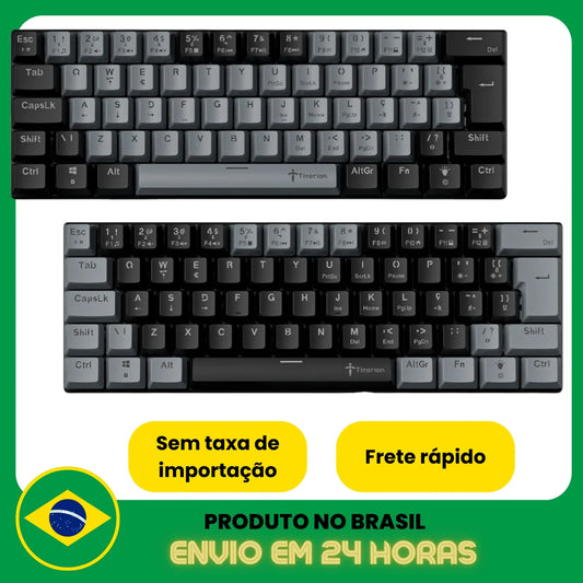 Mechanical Keyboard Gamer Grey 60% Hot Swap Switch Bronw Red Brown Red ABNT2 USB Titorion TE002