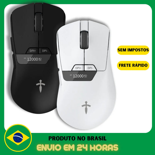Gamer Wireless Mouse 12000DPI Sensor Pixart 3311 Polling Rate 2000Hz PC White Color Black-Titorion
