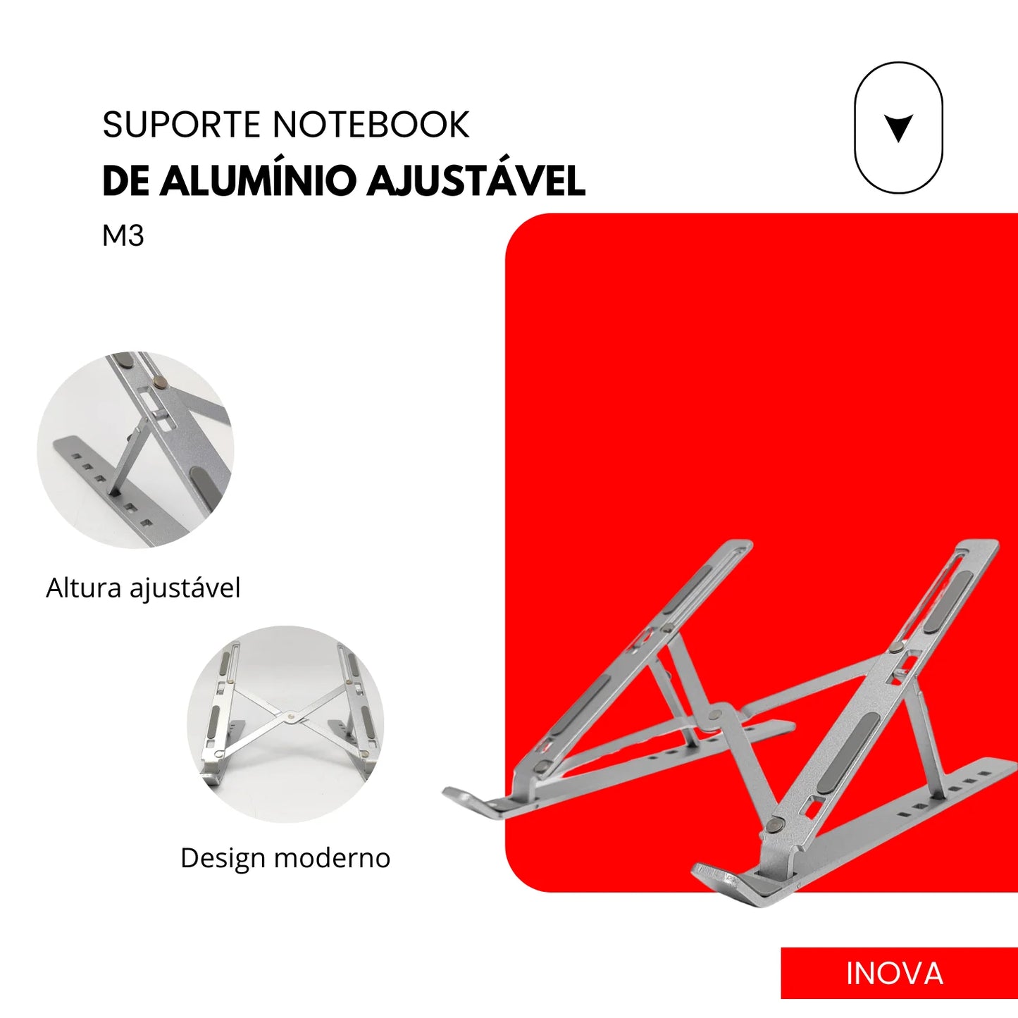 Adjustable Notebook Holder Aluminum Grey Resistant