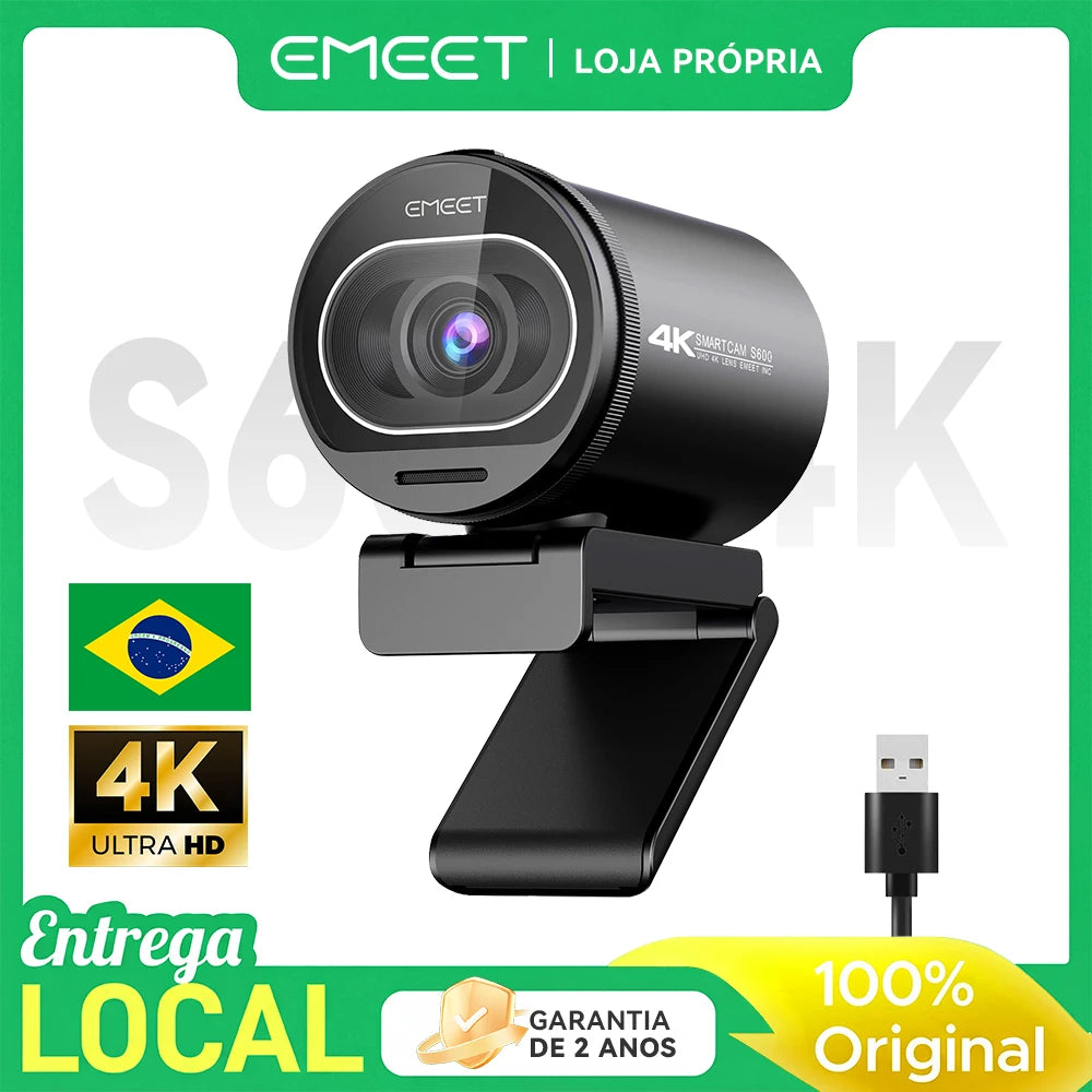 4K Webcam S600 Streaming Camera EMEET USB Camera for PC/Computer/Youtube/VideoChat