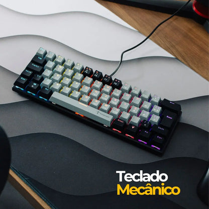 Mechanical Keyboard Gamer Grey 60% Hot Swap Switch Bronw Red Brown Red ABNT2 USB Titorion TE002