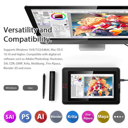 XPPen Artist 13.3 Pro V2 Graphics Tablet Drawing Monitor 13.3" Pen Display Animation Art Design Battery-free Stylus 16K Levels