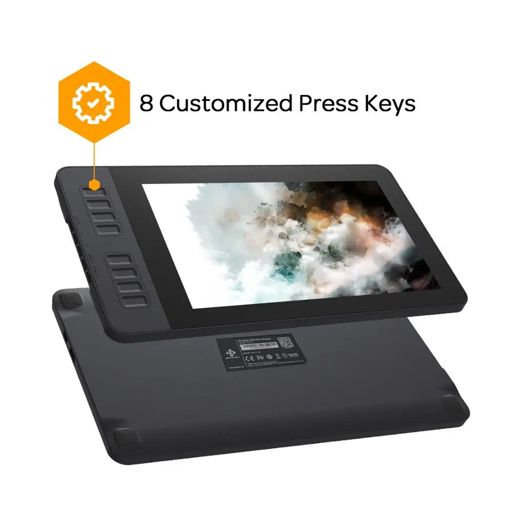 GAOMON PD1161 Graphics Tablet 11.6 Inch IPS Screen Drawing Pen Display with 8 Shortcut Keys and 8192 levels Battery-Free Stylus