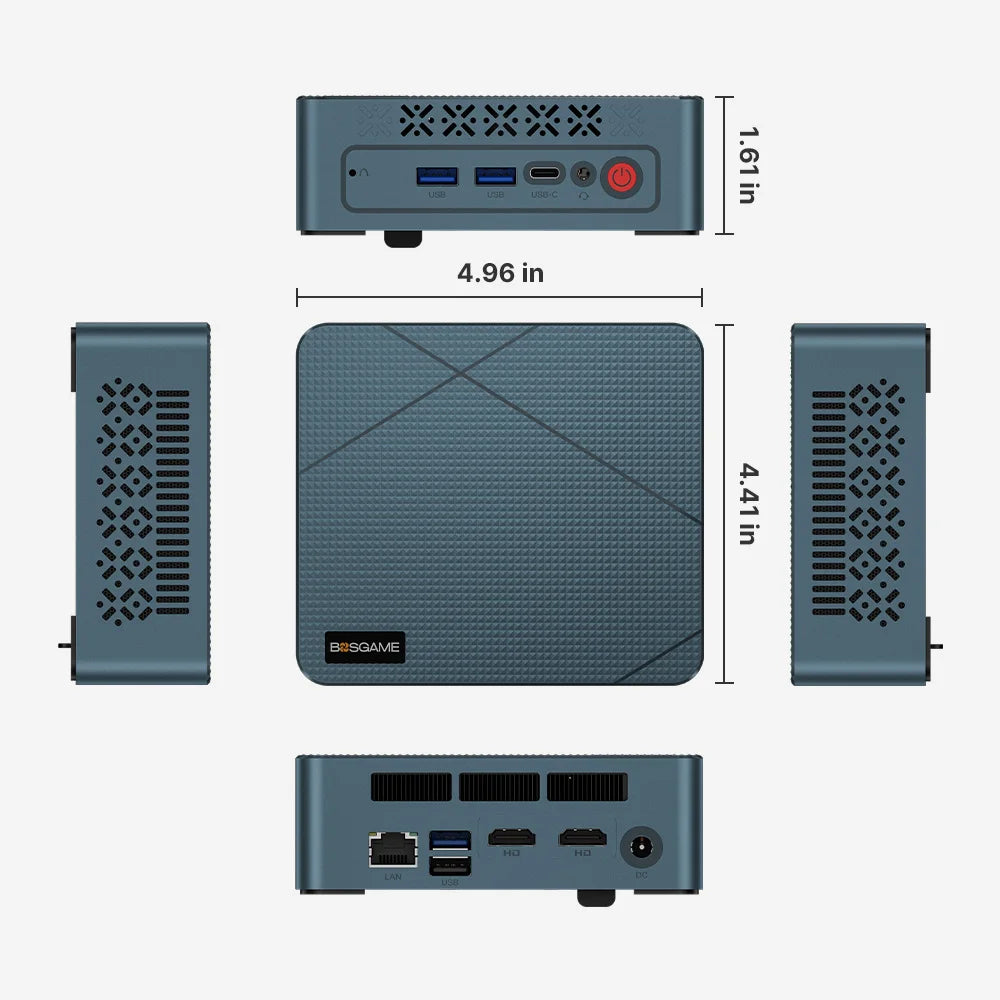 BOSGAME Ryzen 5 3550H Mini PC 11Pro 16GB DDR4 RAM 512GB PCIe SSD Vega 8 Graphics DDP to US