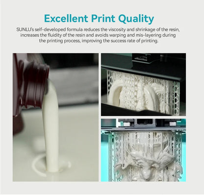 SUNLU 5KG ABS Like Resin 1000G/Bottle 405nm UV Curing Photopolymer Rapid 3D Resin for 2K 4K 6K 8K LCD/DLP/SLA 3D Printers