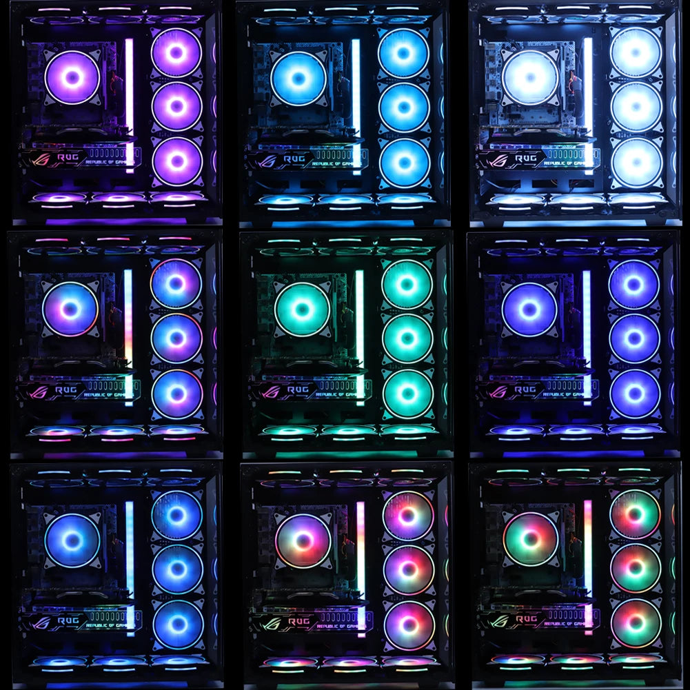 Wovibo 120mm Fan ARGB RGB Cooling Ventilador 6PIN Rainbow Computer Case Chassis Fans 12V Silent Adjust 12cm Aura Sync