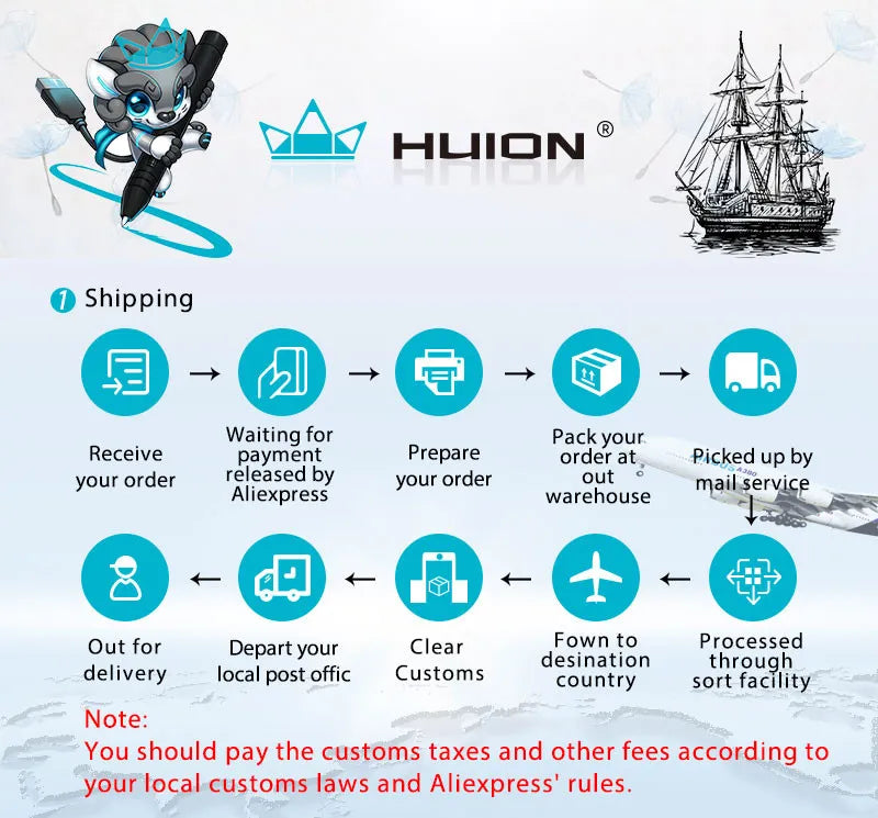 Multi-colored Graphics Tablets Huion Inspiroy 2 S/M/L Digital Tablet Professional Design Drawing Tablet Portable Signature Pad