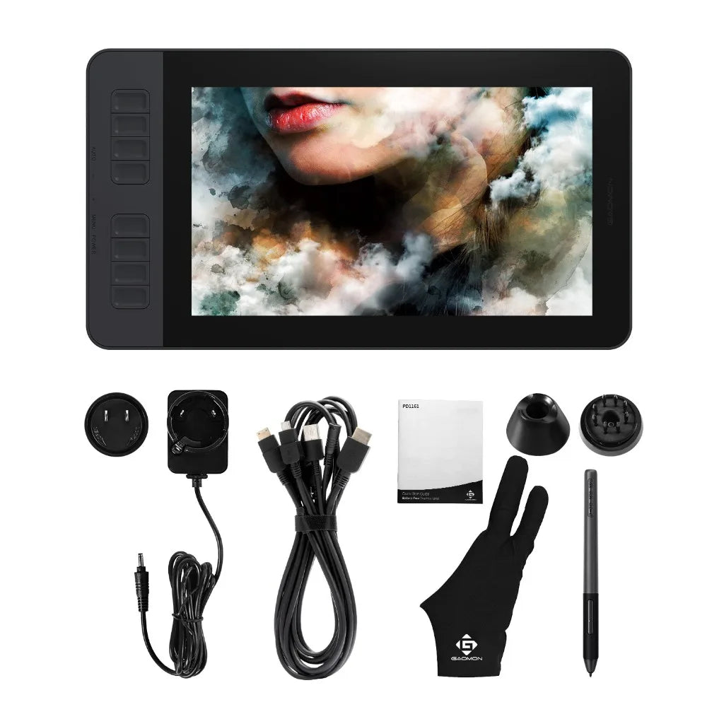 GAOMON PD1161 Graphics Tablet 11.6 Inch IPS Screen Drawing Pen Display with 8 Shortcut Keys and 8192 levels Battery-Free Stylus