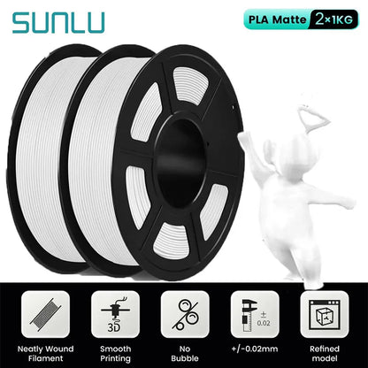 SUNLU Mix-Color 2Roll PLA/PLA Matte/Clear Filament 1.75mm 1kg Spool (2.2lbs) Neatly Wound Filament Fit Most FDM Printer
