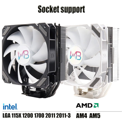 4 Heat Pipes CPU Cooler PWM 4PIN 120mm Fan Radiator for Intel LGA 1150 1151 1155 1200 1700 2011 AMD AM4 ARGB Refrigerador De