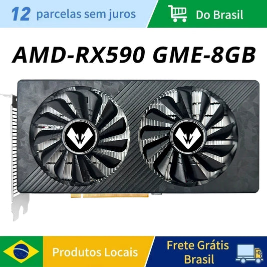 SOYO AMD RX590 GME 8G Graphics Card GDDR5 256Bit Memory Gaming Video Card rx590gme HDMI+DP+DVI Interface Desktop Computer GPU