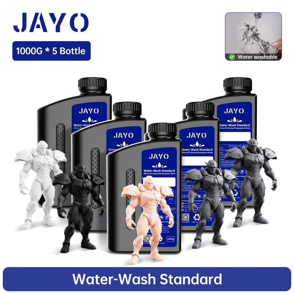 JAYO Water Washable Resin For 3D Printer 405nm UV Resin Water-Wash 3D Printer Resin For DLP LCD Printer 3D Printing Material