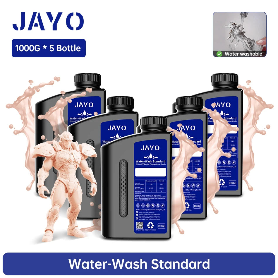 JAYO Water Washable Resin For 3D Printer 405nm UV Resin Water-Wash 3D Printer Resin For DLP LCD Printer 3D Printing Material