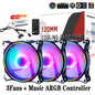 Wovibo 120mm Fan ARGB RGB Cooling Ventilador 6PIN Rainbow Computer Case Chassis Fans 12V Silent Adjust 12cm Aura Sync