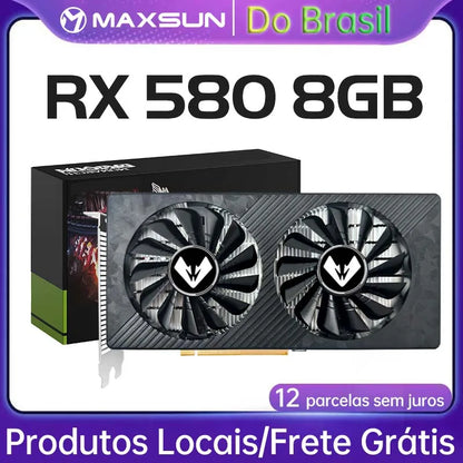 Radeon RX580 8G Graphics Cards GDDR5 Video Card DP DVI PCIE3.0x16 for Gaming Computer GPU Card RX 580 Full New MAXSUN AMD