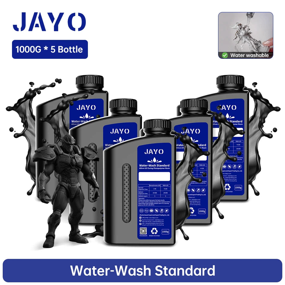 JAYO Water Washable Resin For 3D Printer 405nm UV Resin Water-Wash 3D Printer Resin For DLP LCD Printer 3D Printing Material
