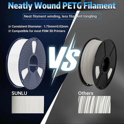 SUNLU 1KG Glow in The Dark PETG Filament Neatly Wound Luminous PETG Filament 1.75mm 1000g 3D Filament Fit Most FDM 3D Printers