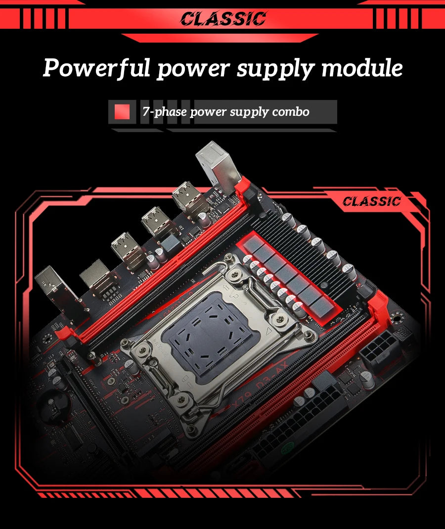 MOUGOL X79 DDR3 Motherboard Set Kit With Intel LGA2011-3 Xeon E5-2689 CPU+DDR3 2*8GB 1600MHz RAM Memory NVME M.2 SATA Game Set