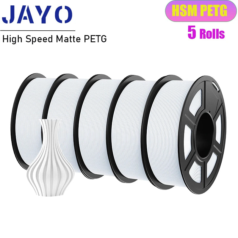 JAYO 5Rolls PLA/PLA Plus/petg/ABS/TPU/PLA meta/PLAYG/HS-PLA 3D Printer Filament 1.75mm FDM 3D Printer Materials for 3D Printer