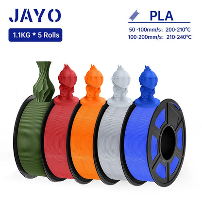 JAYO PLA Filament 1.75MM 5 Rolls/set 3D Printer Filament PLA For FDM 3D Printers Neatly Wound 3D Printing Filament Macaron Color