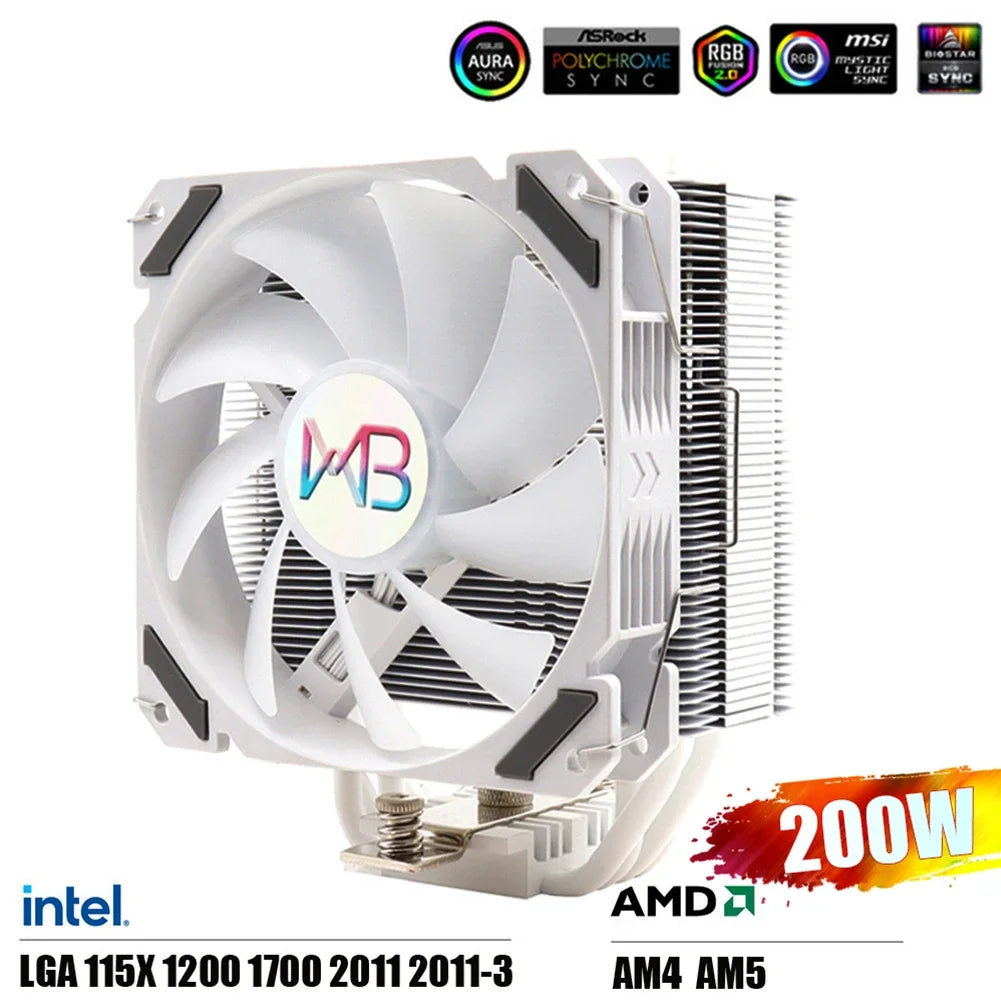 4 Heat Pipes CPU Cooler PWM 4PIN 120mm Fan Radiator for Intel LGA 1150 1151 1155 1200 1700 2011 AMD AM4 ARGB Refrigerador De