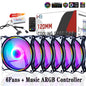 Wovibo 120mm Fan ARGB RGB Cooling Ventilador 6PIN Rainbow Computer Case Chassis Fans 12V Silent Adjust 12cm Aura Sync
