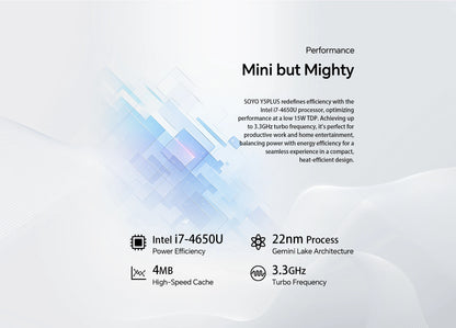 SOYO Mini PC Y5AIR Intel i5 4250U & Y5PLUS i7 4600U CPU 8G RAM 128G ROM VGA USB3.0 M.2 Win11Pro Desktop Computer WiFi BT4.2