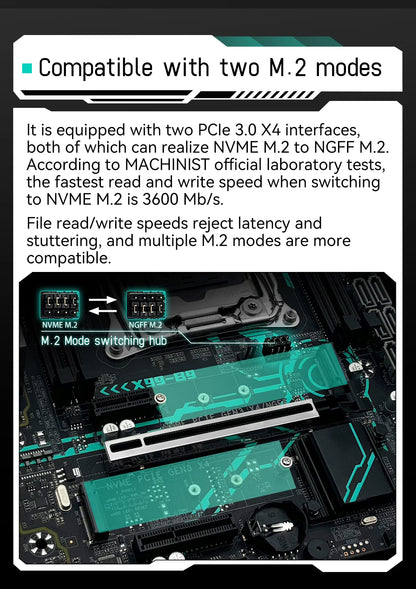 MACHINIST X99 B9 Motherboard LGA 2011-3 support Xeon E5 2660 2680 V4/v3 serie CPU Processor DDR4 RAM Memory NAME M.2 M-ATX