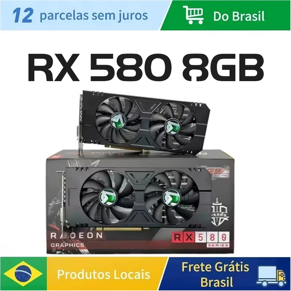 SOYO Graphics Cards AMD Radeon RX580 2048SP 8G GDDR5 256bit DVI DP Video Gaming Card Desktop Computer components GPU RX 580