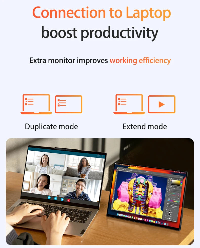 VCHANCE 14 Inch Portable Monitor 1920x1200p FHD Touchscreen HDMI-compatible Travel Display for Laptop Phone Xbox Switch PS4/5