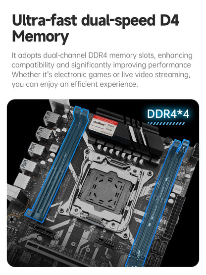 JIESHUO NEW X99 Gaming Motherboard USB3.0 Dual Channel DDR4 Memory PCIEx16 LGA2011-3 Support M.2 NVME for Computer Components