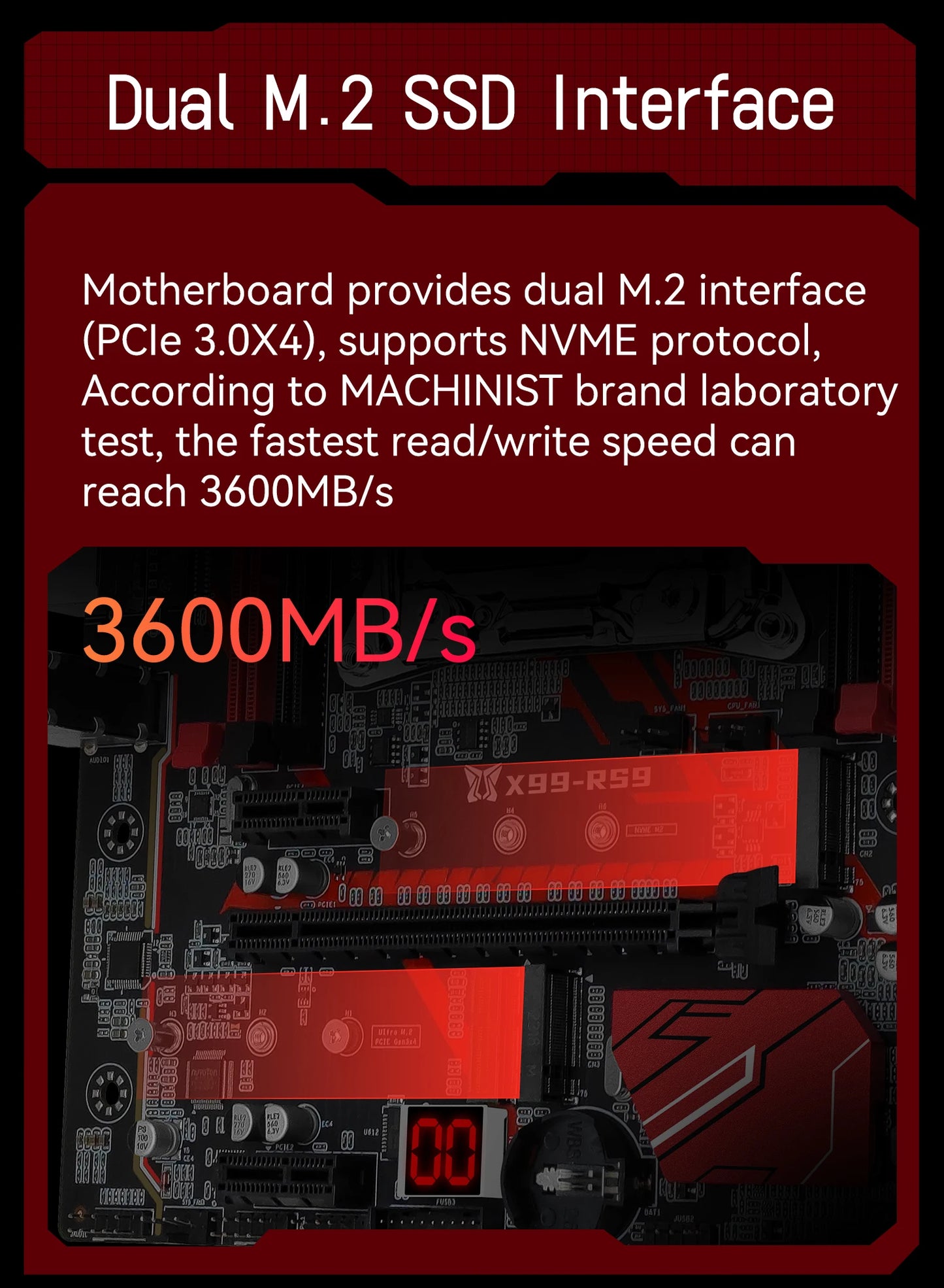 MACHINIST X99 RS9 Motherboard Support Xeon E5 V3/V4 LGA 2011-3 CPU And DDR4 RAM Four channel and NVME M.2 Slot USB3.0