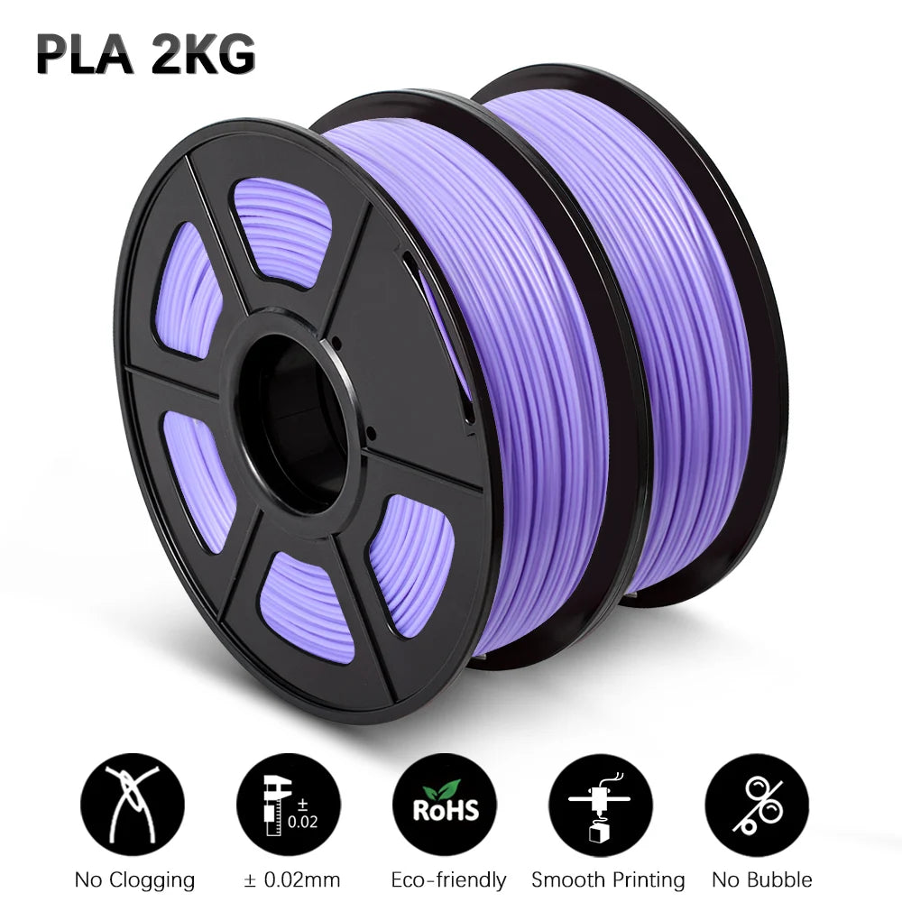 SUNLU Mix-Color 2Roll PLA/PLA Matte/Clear Filament 1.75mm 1kg Spool (2.2lbs) Neatly Wound Filament Fit Most FDM Printer
