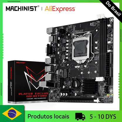 MACHINIST H61 Motherboard M.2 NVME PCIEx16 DVI Supports Dual-channel DDR3 RAM Intel Core 2/3 Gen CPU LGA1155 for Desktop PC