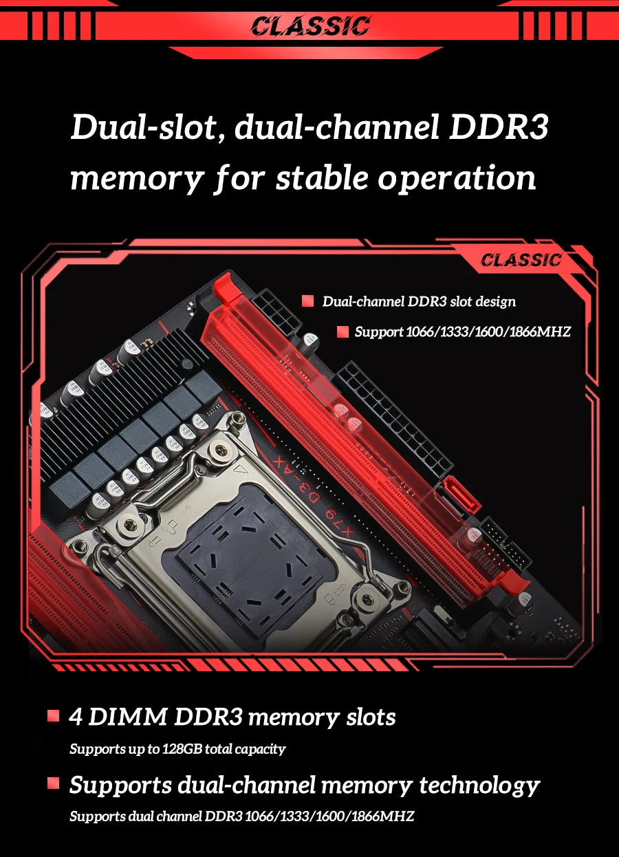 MOUGOL X79 DDR3 Motherboard Set Kit With Intel LGA2011-3 Xeon E5-2689 CPU+DDR3 2*8GB 1600MHz RAM Memory NVME M.2 SATA Game Set