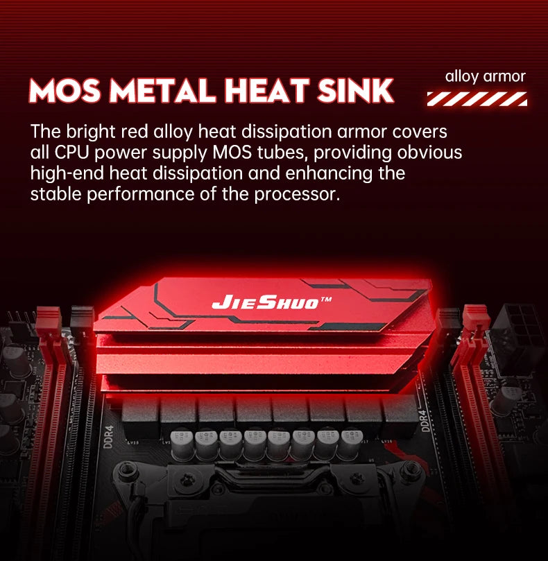 JIESHUO X99-JS11 Motherboard Set with Intel Xeon E5 2682 V4 CPU & Four-channel DDR4 16G  2133MHz RAM for Gaming Computer