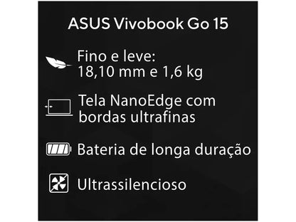 ASUS Vivobook Go 15 E510KA-BR808WS 4GB RAM 128GB eMMC 15,6 Windows 11 Intel UHD Graphics 90NB0UJ5-M017U0 Notebook