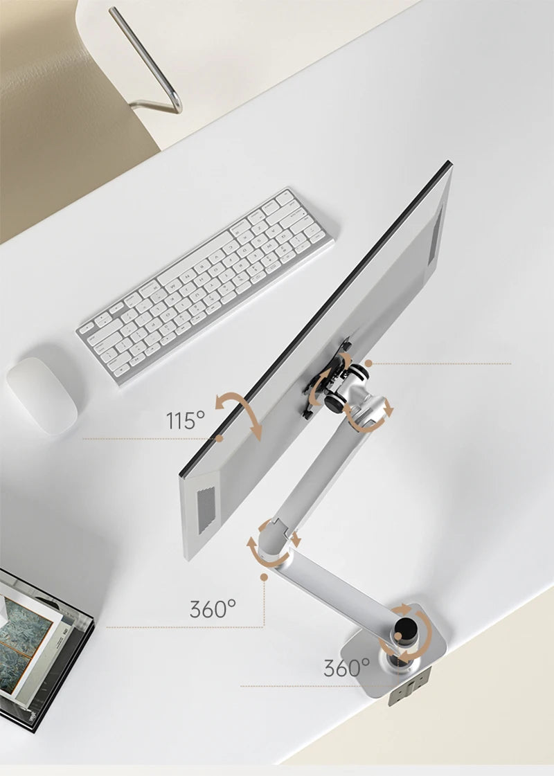 V62CT Aluminum Alloy Desktop Mount Dual Use 17-27 inch Monitor Support 17 inch Laptop Holder Mechanical Spring Arm
