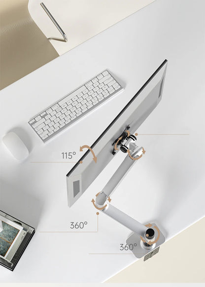 V63W / XSJ8013W Wall Mount Aluminum Ultra Long Mechanical Spring Arm Monitor Support Full Motion Monitor Holder Mount Bracket