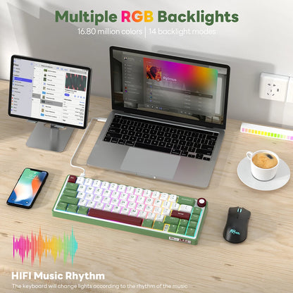 RK R65 Brazilian Portuguese Mechanical keyboard 66Keys Gasket RGB Backlit Hot-swappable Gamer keyboard Brazil RK Royal Kludge