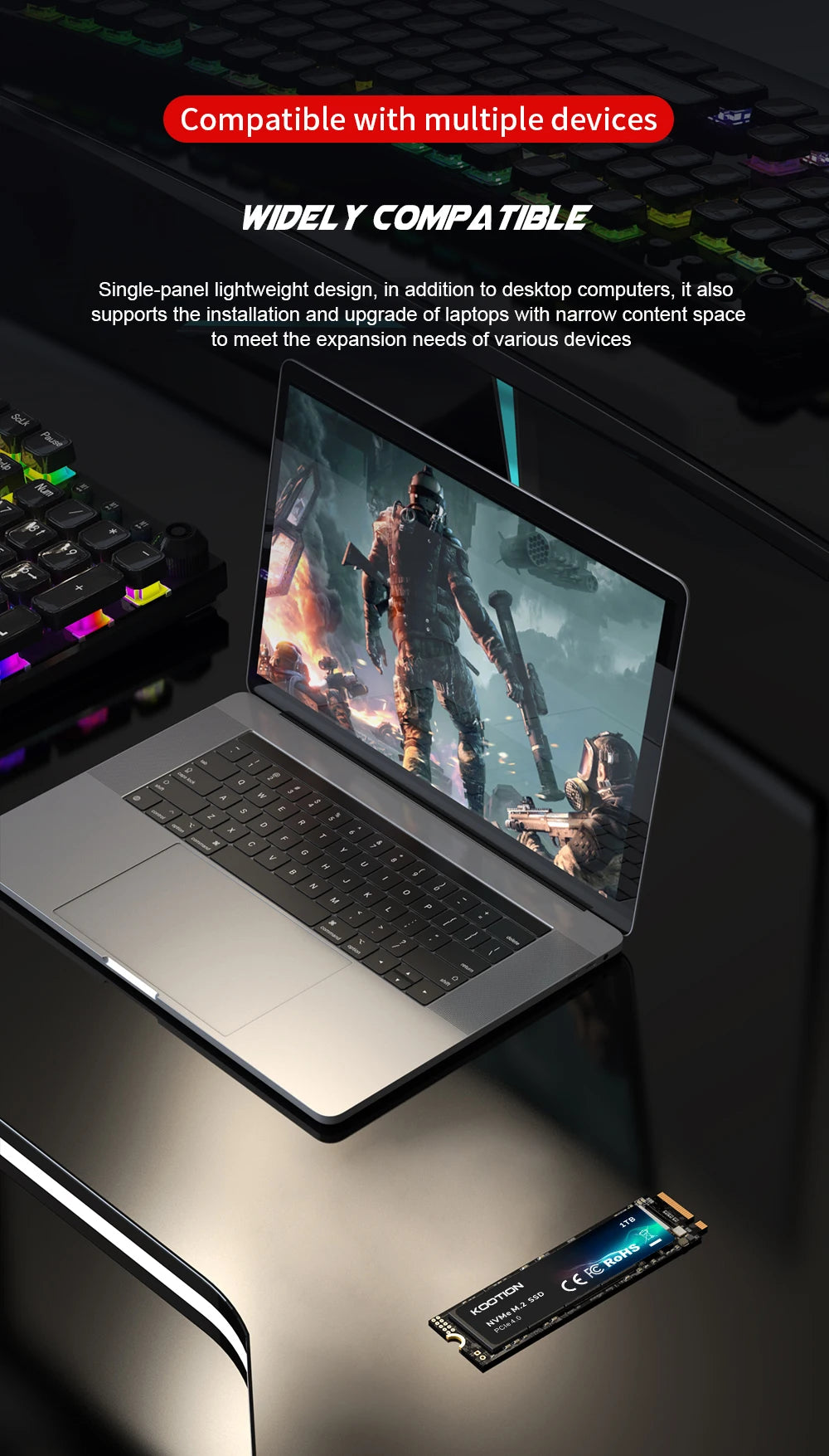KOOTION X16 SSD Nvme M2 512GB 1TB 2TB Gen4 Nvme SSD Hard Disk M.2 2280 PCIe 4.0x4 Internal Solid State Drive for Laptop Desktop