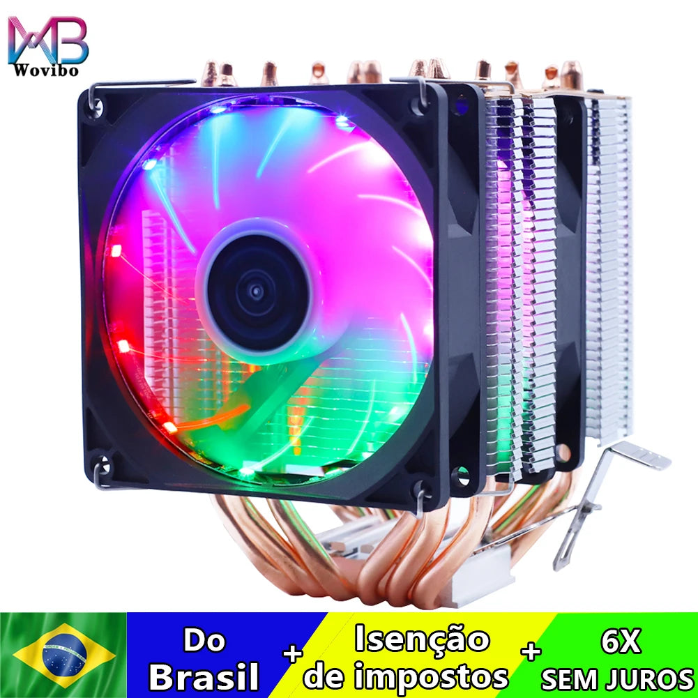 Кулер для процессор 6 трубок радиатор PWM 4PIN 160W для Intel LGA 1150/1151/1155/1200/1700/2011/X79/X99 AM4/AM5